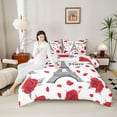 thumbnail image 4 of Homewish Paris Eiffel Tower Full Size Comforter Sets 3-Piece for Teenagers,Chic Floral Flower Rose Bedding Comforter Set,Happy Valentine'S Day Lightweight Bedding Sets,Luxury Bedroom Decor, 4 of 8