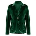 thumbnail image 4 of LIUJUNSHOP Velvet Blazer Women Casual Business Button Up Jacket Fall Winter Coats Notch Lapel Work Office Suit Jackets Blazer, 4 of 4
