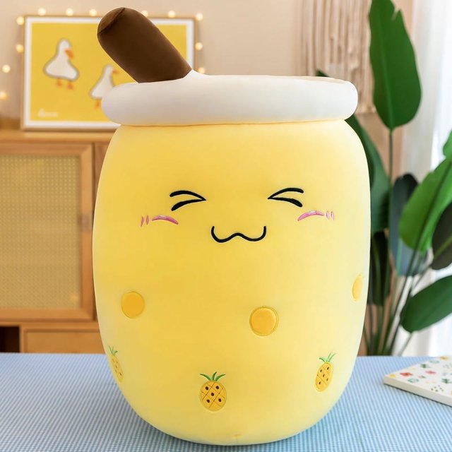 Simulation fruit milk tea cup pillow plush toy large bubble tea Doll Doll Gift DMH