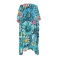 thumbnail image 2 of HELLHERO High Quality Fabrics Long Kimono Swimsuit Cover Up for Summer Breathable Lightweight Blue-green Flower, 2 of 6