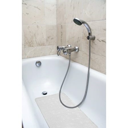 Splash Home Soft Bathtub Mats Non-Slip Mildew Resistant Extra Long Machine-Washable With 58 Strong Suction Cups, 17" x 36" Inch