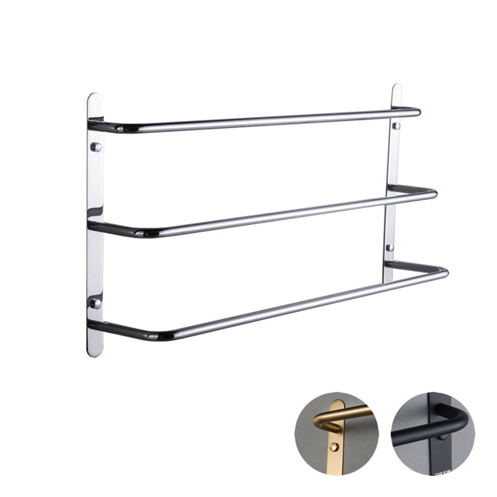 Kepooman 3-Tiers Bath Towel Bar, Towel Rack Towel Bars, Stainless Steel Towel Rack Luxury, Silver Kepooman 3-Tiers Bath Towel Bar, Towel Rack Towel Bars, Stainless Steel Towel Rack Luxury, Silver
