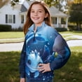thumbnail image 3 of Uorisanigo Girls Half Zip Sweatshirt Fall Fashion Outfits Clothes Blue Axolotl Long Sleeve Pullover Tops Oversized Quarter Zipper Pullover Jackets for Sports and Daily Wear, 3 of 7