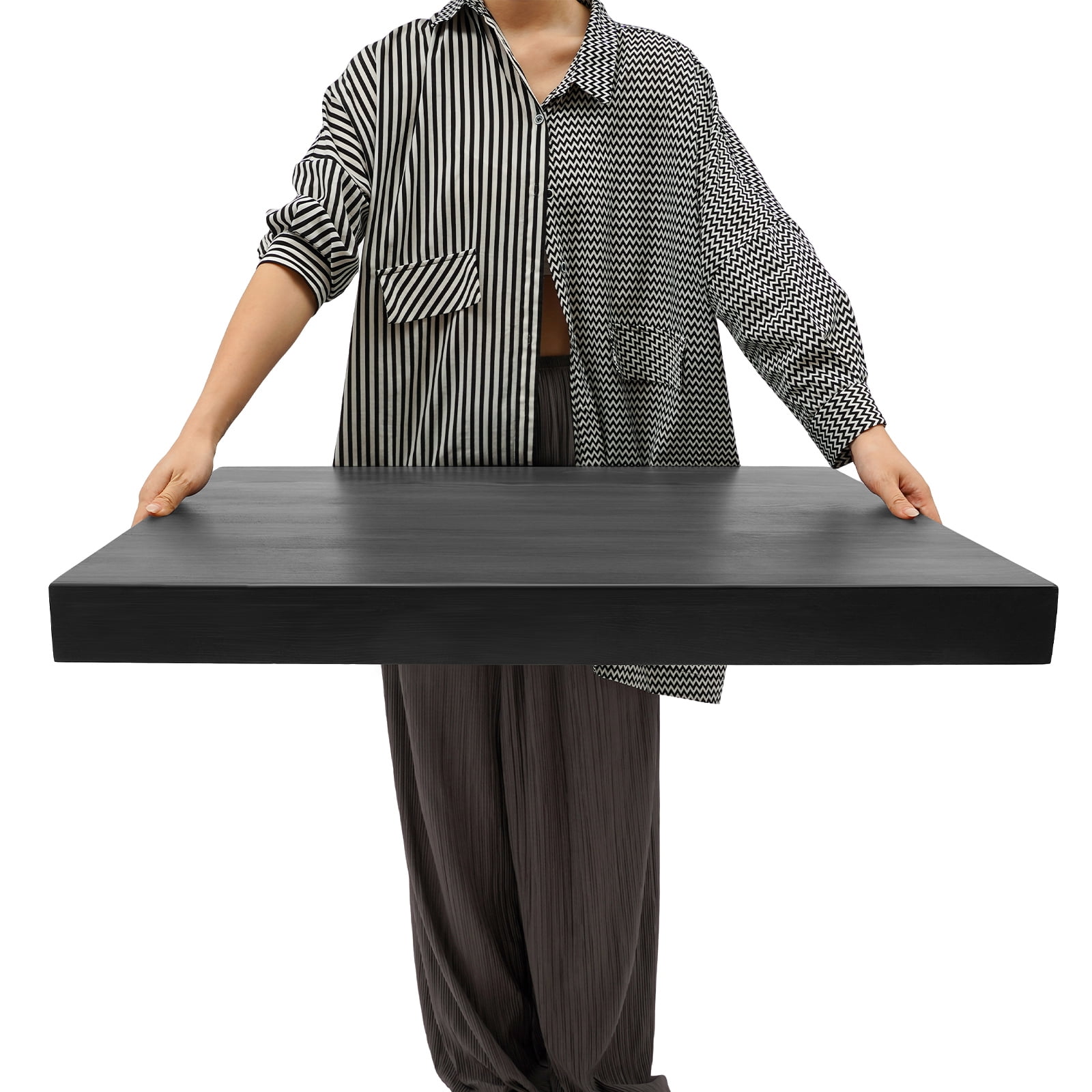 1 PCS Black Wooden Stove Top Cover, Noodle Board Stove Cover, Stove Cover Protector, 20kg/44.09 lbs Load-bearing Capacity