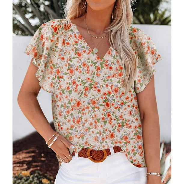 Camisas De Mujer Blusas Informales Para Mujer Cuello En V Comodo A La Moda Para La Oficina ANGGREK No