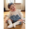 thumbnail image 5 of Loicainy Newborn Baby Girls Summer Romper Dress 3 6 9 12 Months Long Sleeve Skirt Jumpsuit Long Socks Headband Clothes Set, 5 of 9