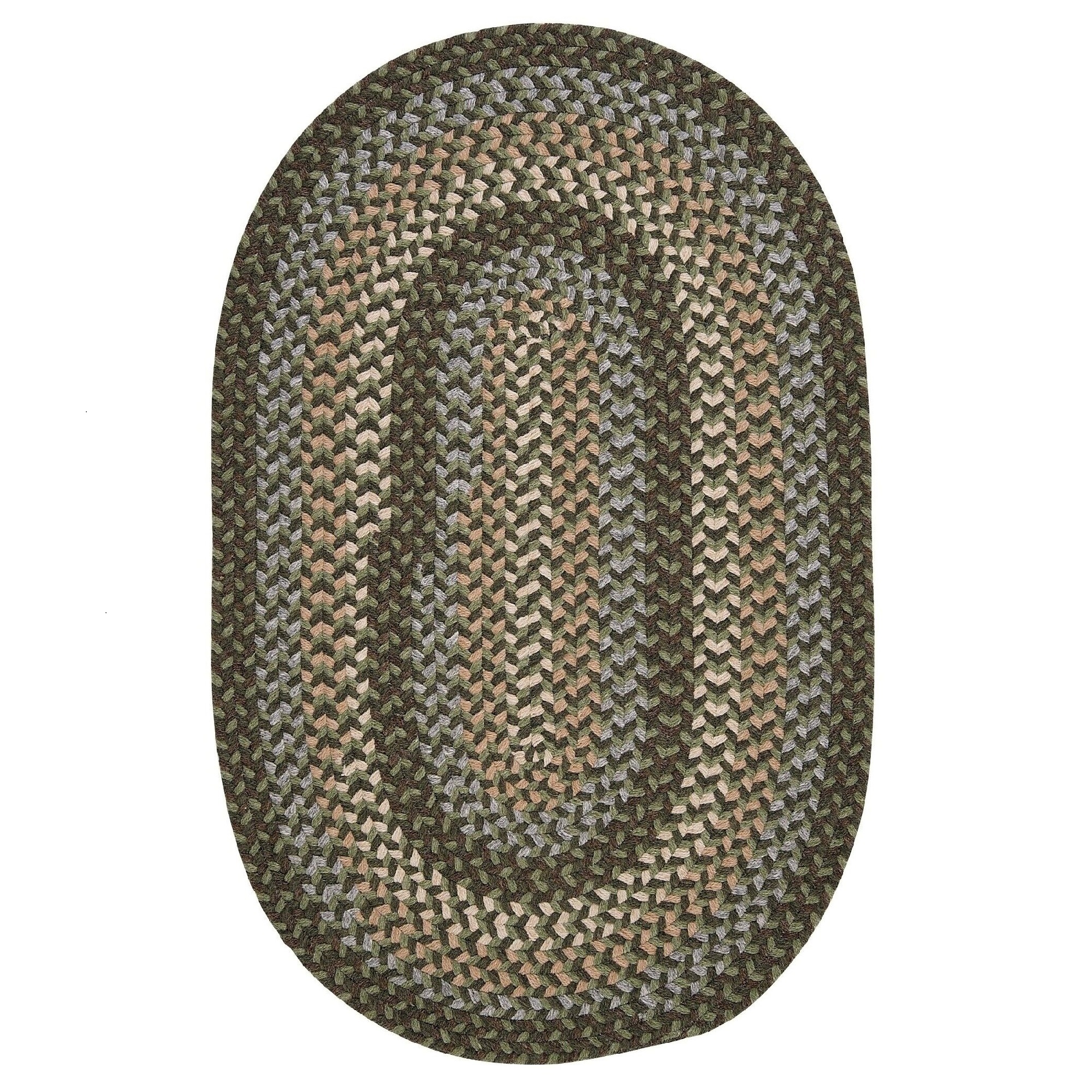 11' x 14' Reversible Handcrafted Oval Wool Braided Area Throw Rug