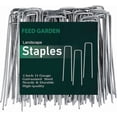 thumbnail image 2 of Landscape Staples 6 Inch 50 Pack Galvanized Steel Stakes for Garden Lawn Fence, 2 of 5
