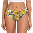 thumbnail image 1 of Fotbe Vintage White Yellow Sunflower Calzones Estampados para Mujer – Ropa Interior de Algodón, Cómoda, Suave y Elástica-Medium, 1 of 6