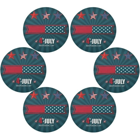 

Coolnut Happy Independence Day Round Placemats for Dining Table Non-Slip Heat-Resistant Polyester Table Mats Set of 6 Washable Table Mats for Kitchen Dining Table Decoration (1024)