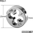 thumbnail image 3 of Set de rosca para máquina Burkit M8 x 1 para grifos y troqueles con funda, 3 of 6