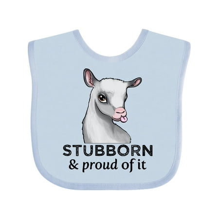 

Inktastic Stubborn and Proud of It Cute Baby Goat Gift Baby Boy or Baby Girl Bib