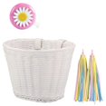 thumbnail image 1 of 1Set Rattan Wicker Bicycle Front Basket+Bell++Stickers Adjustable Handwoven Adult Bike Handlebar Accessories, 1 of 5