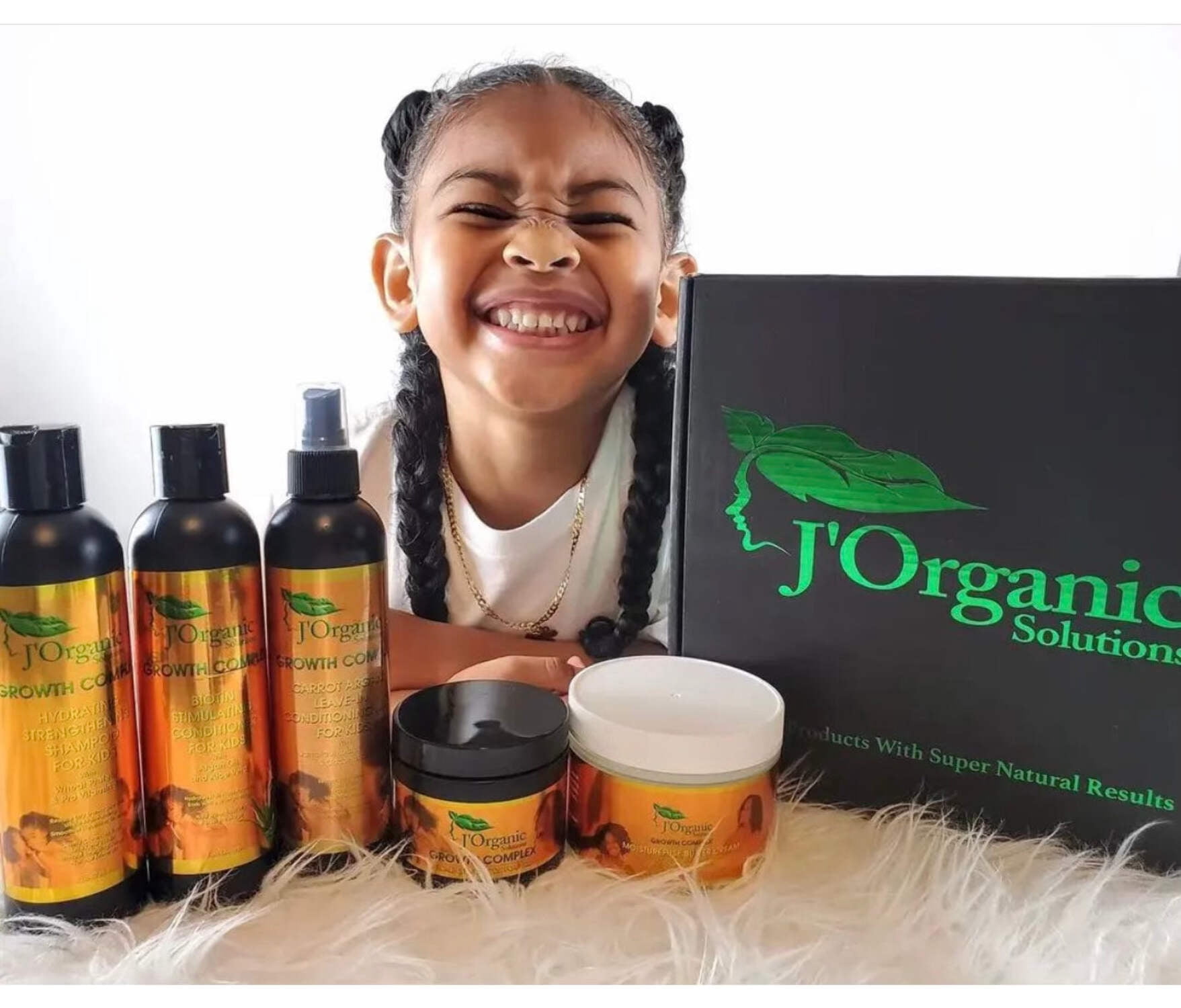 J'Organic Solutions Hair Growth Kit for Kids, 4-Piece Natural Hair Care Bundle
