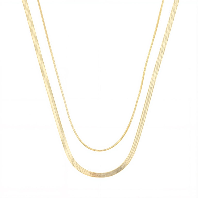 Free Assembly Demi Fine Gold Plated Herringbone Necklace Set photo 1