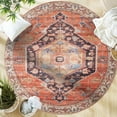 thumbnail image 4 of GLN Rugs Kitesh - Indoor, Machine Washable Area Rug 5'3" Round Turkish Terra Home Carpet, 4 of 8