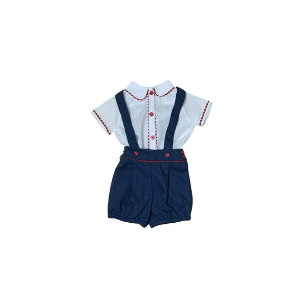 Boys-White-Red-Blue Set - Shirt- Shorts Set