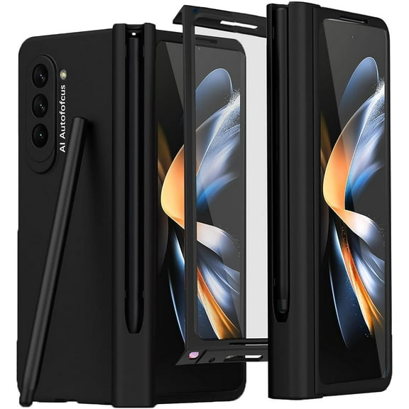 Compatible Samsung Galaxy Z Fold 5 Case with S Pen Holder & Hinge Protection,Full Protective Cover with Screen Protector Case for Samsung Z Fold 5 Phone Case,Z Fold 5 5g Case with Pen Slot Black