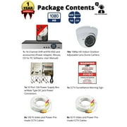 16 Channel HD H.265 DVR Security System with 4TB HDD and 16x 1080p HD Outdoor Indoor Weatherproof CCTV Cameras Smartphone Remote Monitoring