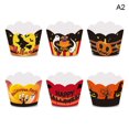 thumbnail image 1 of 6pcs Halloween Cupcake Wraps Cake Toppers Label Marking for Food Sandwich Muffin, 1 of 4