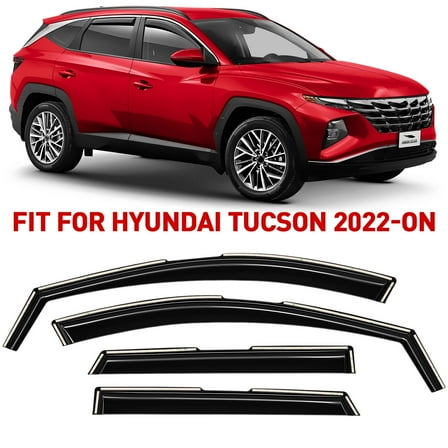 Voron Glass in-Channel Extra Durable Rain Guards for Hyundai Tucson 2022-2026, Window Deflectors, Vent Window Visors, 4 Pieces - 200681