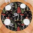 thumbnail image 2 of Red Mushroom Fern Black Pattern Round Fitted Tablecloth with Elastic Edge,Dining Table Cover Waterproof,Outdoor Round Tablecloth for Camping,Dining,Indoor and Outdoor, 2 of 7