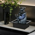 thumbnail image 2 of Tabletop Fountain Waterfall Fountain Indoor Fountains Relaxation Water Feature Feng Shui Zen Meditation Desktop Fountain with LED Light for Home and Office Indoor Spaces Decor (Style 10), 2 of 16