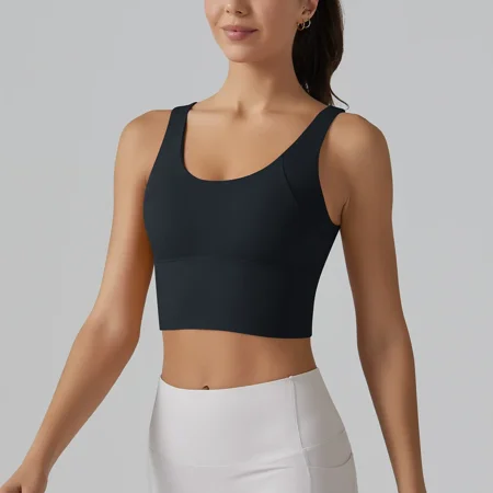 Summer Sexy Fitness Gym Push Up Yoga Bra Sports Women Bras Active Wear Women Crop Top Yoga Vest Pilates Exercise Underwear (Black XL)