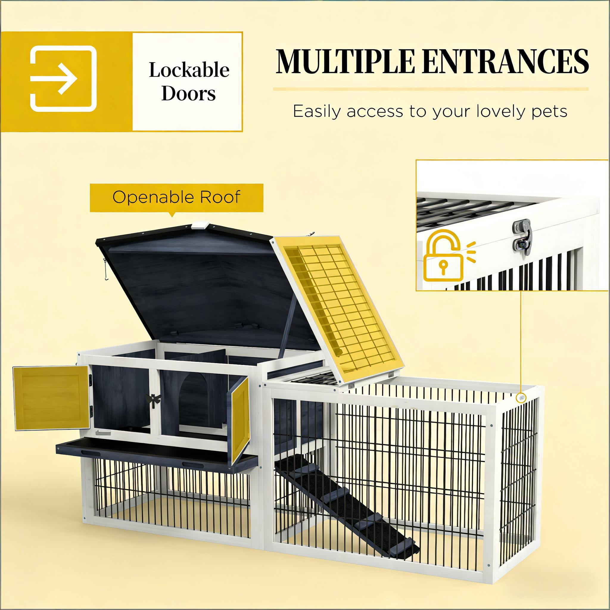 Outdoor Pet House, Rabbit Hutch Small Animal Hutch Cage