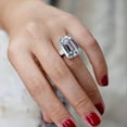 thumbnail image 3 of Copper Ring Cubic Zirconia Accents Ring Large Rectangle Cubic Zirconia Women\‘s Ring, 3 of 6