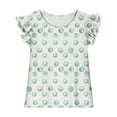 thumbnail image 3 of Vmvidoty Girls' Summer Shirts Cute Tops Ruffle Sleeve Crew Neck Casual Tees Green 6 Years, 3 of 8