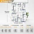 thumbnail image 5 of Extra Long Fabric Shower Curtain, 72x84 Inches Long Geometric Cloth Shower Curtain Set with 12 Plastic Hooks, Tall Modern Neutral Luxury Thick Polyester Shower Curtains for Bathroom - Grey/Gray, 5 of 6