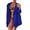 Blue, variant on Fesfesfes Blazer Coat for Women Sexy V-Neck Solid Long Sleeve Pocket Cardigan Casual Outwear