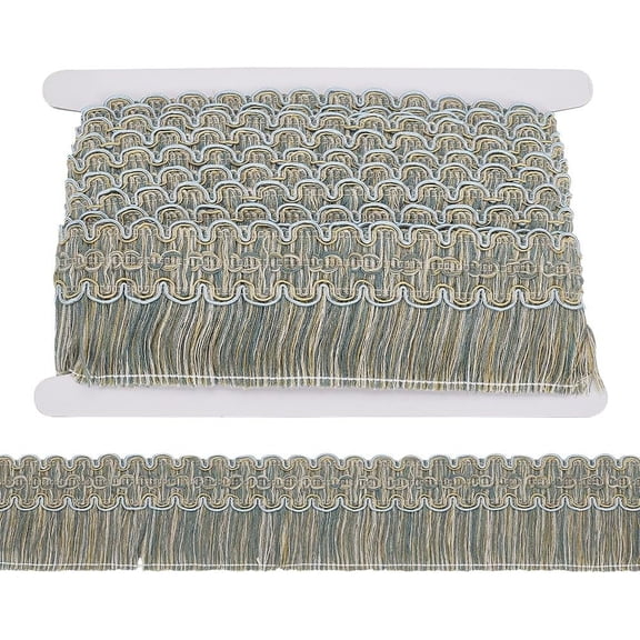 5 Yards Polyester Tassel Ribbon 2-1/2 inch Wide Soft Gray Fringe Tassel Lace Ribbon Sewing Tassel Fringe Trim for Dress Costume Clothing Accessories DIY Home Curtain Pillow Decoration