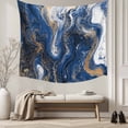 thumbnail image 5 of Blue Marble Large Tapestry for Bedroom Wall Hanging Tapestry, Modern Minimalist Abstract Fluid Art Ceiling Backdrop Tapestries Poster Blanket Wall Decor for Teens Room Living Room Dorm 85" x 90", 5 of 8
