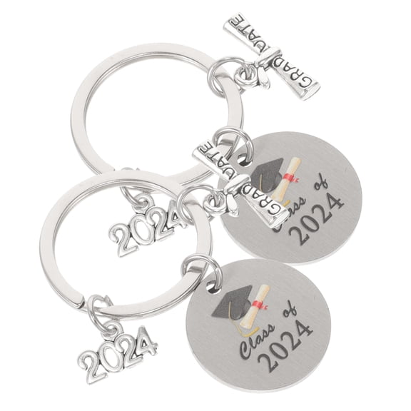 UPOUART Graduation Season 2024 Keychain Souvenir Stainless Steel 2pcs