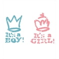 thumbnail image 3 of Gender Reveal Duvet Cover Set, Girl Queen Boy King Crown in Pastel Colors Theme, Decorative 3 Piece Bedding Set with 2 Pillow Shams, King Size, Pale Pink and Blue, by Ambesonne, 3 of 3