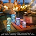 thumbnail image 3 of Blue and White Shapes Set of 2 Flameless LED Candles Remote and Timer Indoor Outdoor, 3 of 7