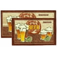 thumbnail image 2 of Kashi Home Kitchen Rug, Area Rug, Mat, Beautiful Print Non-Skid Latex Back Cold Beer 18x30 D Shape, 2 of 5