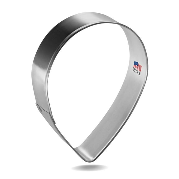 Tear Drop Cookie Cutter 3 7/8 in – Made in the USA – Foose Cookie Cutters Tin Plated Steel – Cookie Mold