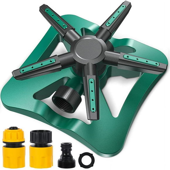 Jinsinto Arroseur de Jardin - Système d'Arrosage Automatique pour Arrosage à 360 Degrés avec 5 Bras Oscillants - Arroseur Rotatif avec 20 Buses, Système d'Irrigation pour Pelouse de Jardin