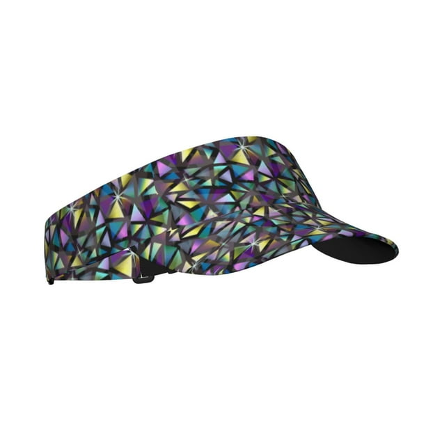 Balery Purple-Gold Triangles Gorra deportiva con visera ajustable para mujer y hombre (talla única)