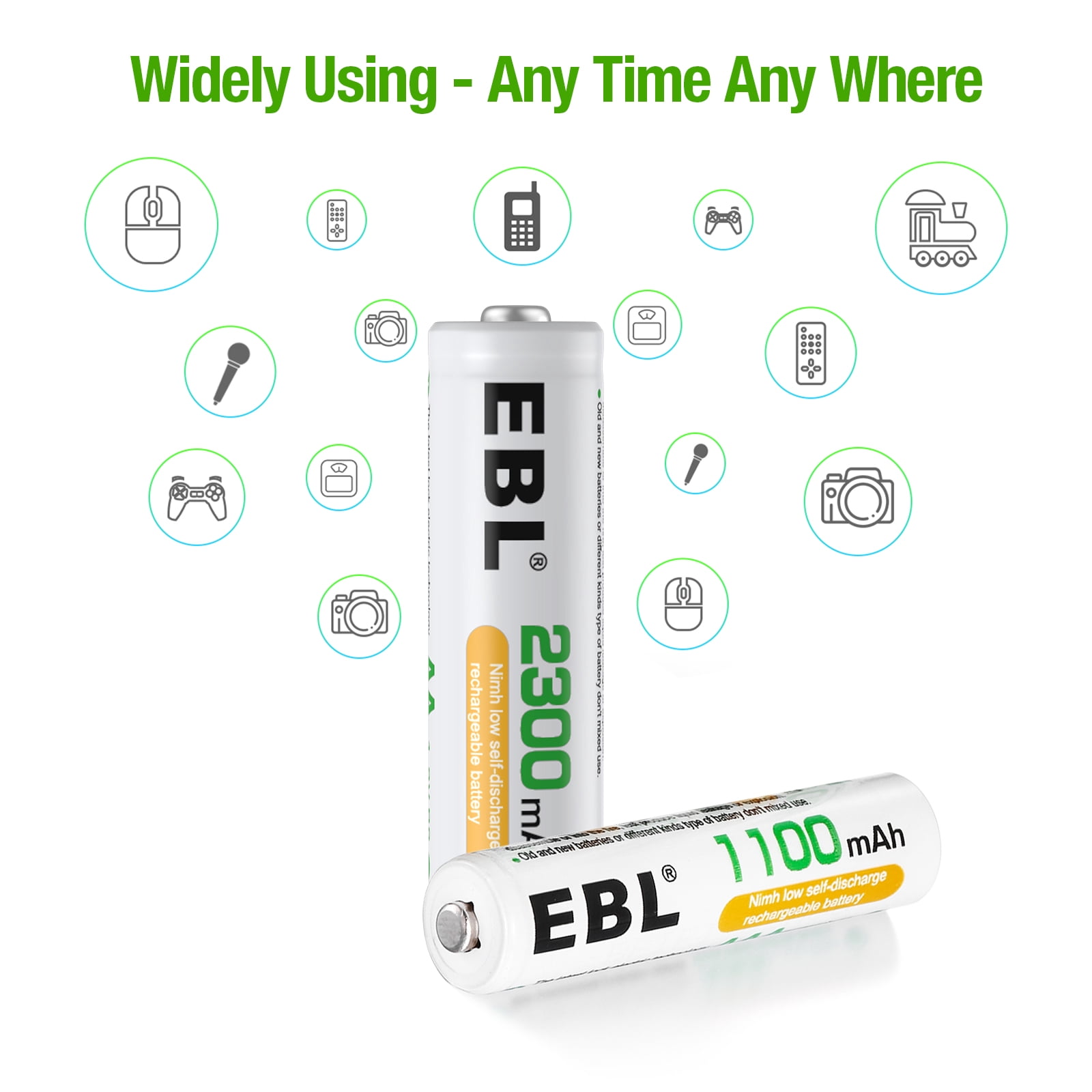 EBL AA AAA Rechargeable Batteries, General Purpose Battery, 8 Count