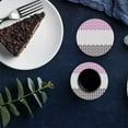thumbnail image 6 of FMSHPON Geometric Pink and Grey Abstract Herringbone Set of 6 Round Coaster for Drinks, Absorbent Ceramic Stone Coasters Cup Mat with Cork Base for Home Kitchen Room Coffee Table Bar Decor, 6 of 6