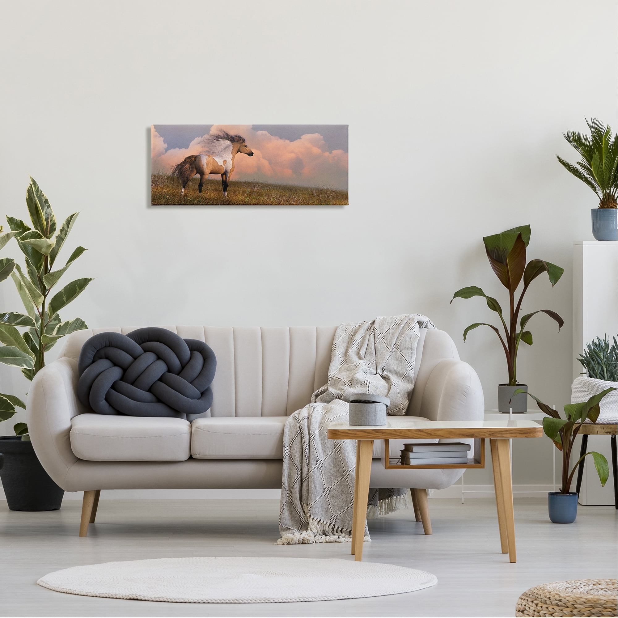 Stupell Industries Into the West Horse Animals & Insects Painting Gallery Wrapped Canvas Art Print Wall Art, 30 x 13