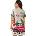 thumbnail image 3 of Horeoi Merry Christmas 1 Print Women's Short-sleeved Nightdress Breathable Cotton-like Material Loose A-line Knee-length, 3 of 6