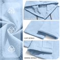 thumbnail image 6 of Hearthz Linen Hooded Mens Shirts Casual Button Down Long Sleeve Mens Hoodie Drawstring Lightweight Beach Mens Sweatshirt Light Blue XL, 6 of 10