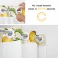 thumbnail image 5 of Yellow Lemons No Hook Shower Curtain Waterproof, Bathroom Curtains with Snap in Liners and See Through Top Window, Summer Botanical Fruit Leaves Country Hotel Style Bathtub Curtains Shower 48"Wx72"L, 5 of 8