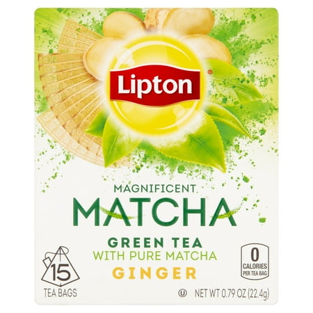(4 Boxes) Lipton Magnificent Matcha Green Tea Bags Ginger 15 (Best Organic Matcha Green Tea)