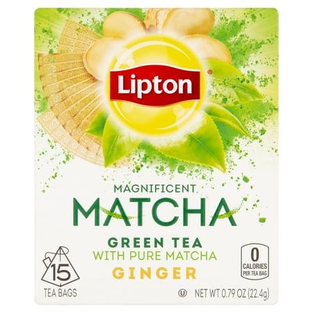 - (4 Boxes) Lipton Magnificent Matcha Green Tea Bags Ginger 15 ct